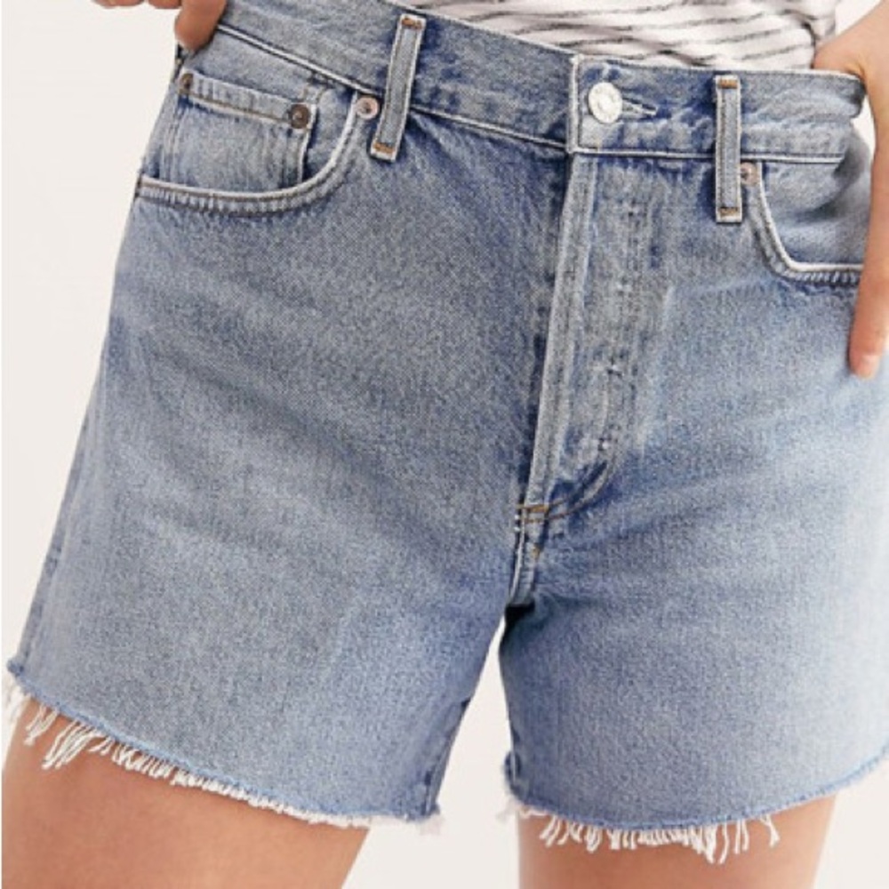 Agolde Reese Light Blue Jean Shorts